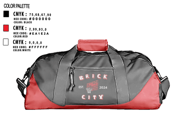Duffle Bag, Brick City Basketball, Men's Basketball, Teamtime, Team time, sublimation, custom sports apparel, team uniforms, spirit wear, spiritwear, sports uniforms, custom shirts, team store, custom team store, fundraiser sports, apparel fundraiser