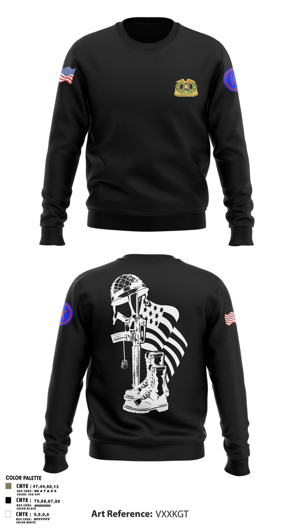Crew Neck Sweatshirt, 962D QUARTERMASTER COMPANY (MORTUARY AFFAIRS), Army, Teamtime, Team time, sublimation, custom sports apparel, team uniforms, spirit wear, spiritwear, sports uniforms, custom shirts, team store, custom team store, fundraiser sports, apparel fundraiser