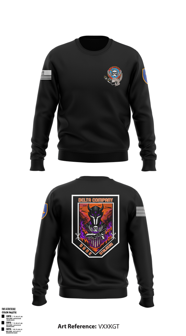 Crew Neck Sweatshirt, Delta Co, 2-13th AVN REGT_CADRE, Army, Teamtime, Team time, sublimation, custom sports apparel, team uniforms, spirit wear, spiritwear, sports uniforms, custom shirts, team store, custom team store, fundraiser sports, apparel fundraiser