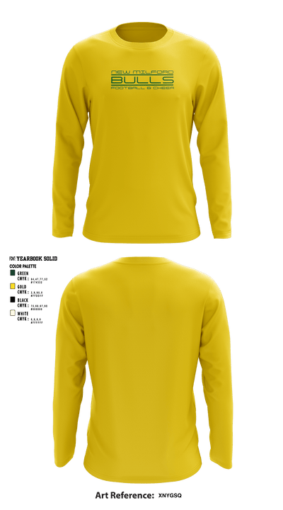 New Milford Bulls Football And Cheerleading 19489077 Long Sleeve Performance Shirt - 13