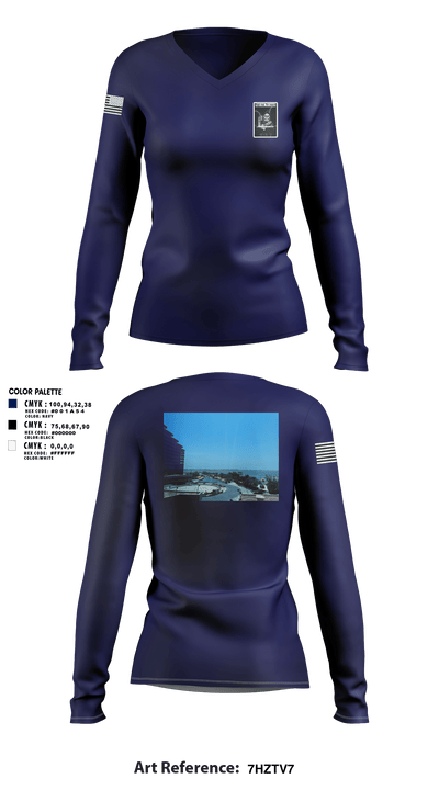 VQ-1 16140645 Women's Long Sleeve V-neck Shirt - 1