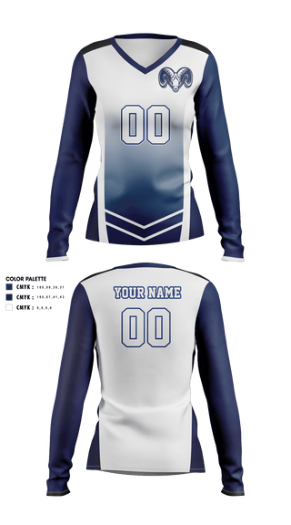 Women's Long Sleeve Vneck Shirt, Rochester Area High School Volleyball, Women's Volleyball, Teamtime, Team time, sublimation, custom sports apparel, team uniforms, spirit wear, spiritwear, sports uniforms, custom shirts, team store, custom team store, fundraiser sports, apparel fundraiser