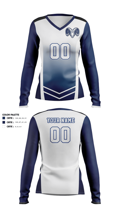 Rochester Area High School Volleyball 31192542 Women's Long Sleeve V-neck Shirt - 40