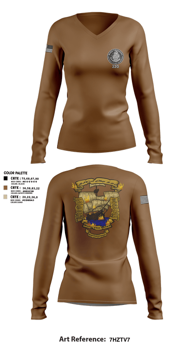 220 BPOA 59828515 Women's Long Sleeve V-neck Shirt - 2