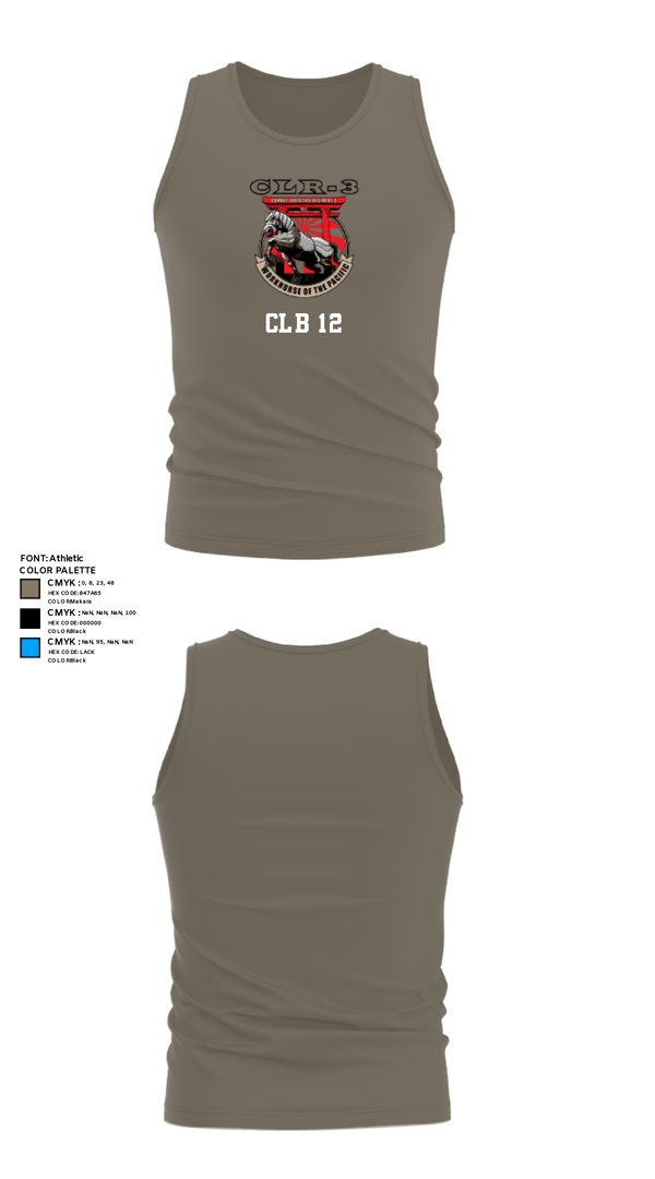 Tank Top, CLB 12, Marines, Teamtime, Team time, sublimation, custom sports apparel, team uniforms, spirit wear, spiritwear, sports uniforms, custom shirts, team store, custom team store, fundraiser sports, apparel fundraiser