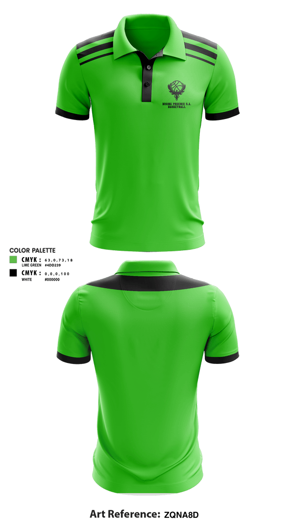 Short Sleeve Performance Polo, Rising Phoenix S.A., Men's Basketball, Teamtime, Team time, sublimation, custom sports apparel, team uniforms, spirit wear, spiritwear, sports uniforms, custom shirts, team store, custom team store, fundraiser sports, apparel fundraiser