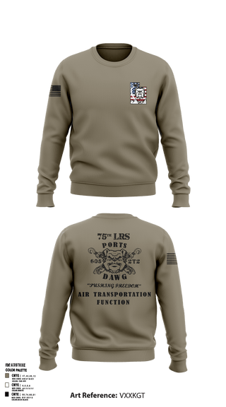 Crew Neck Sweatshirt, 75 LRS, Air Force, Teamtime, Team time, sublimation, custom sports apparel, team uniforms, spirit wear, spiritwear, sports uniforms, custom shirts, team store, custom team store, fundraiser sports, apparel fundraiser