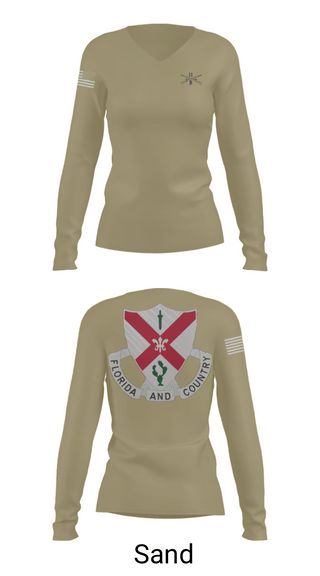 Women's Long Sleeve Vneck Shirt, C Co 1-124 Rifle Company, National Guard, Teamtime, Team time, sublimation, custom sports apparel, team uniforms, spirit wear, spiritwear, sports uniforms, custom shirts, team store, custom team store, fundraiser sports, apparel fundraiser