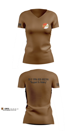 Women's Short Sleeve Vneck Shirt, Co D 199TH BSB RECON, National Guard, Teamtime, Team time, sublimation, custom sports apparel, team uniforms, spirit wear, spiritwear, sports uniforms, custom shirts, team store, custom team store, fundraiser sports, apparel fundraiser