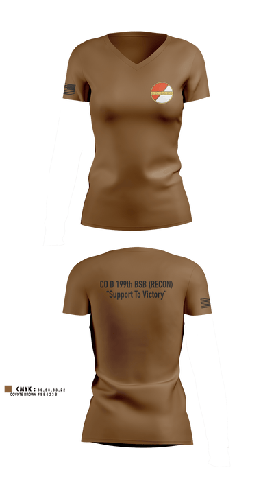 Co D 199TH BSB RECON 1334677 Women's Short Sleeve V-neck Shirt - 3