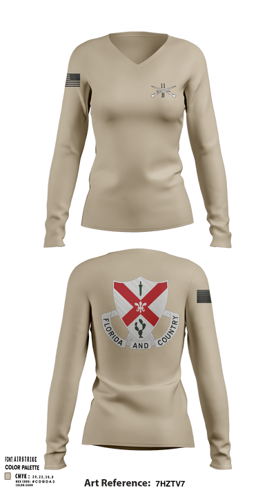 C Co 1-124 Rifle Company 57736053 Women's Long Sleeve V-neck Shirt - 3