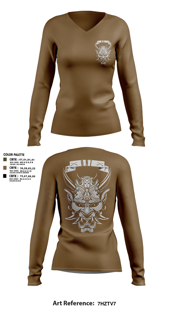 Women's Long Sleeve Vneck Shirt, 2ND PLATOON ONI, Army, Teamtime, Team time, sublimation, custom sports apparel, team uniforms, spirit wear, spiritwear, sports uniforms, custom shirts, team store, custom team store, fundraiser sports, apparel fundraiser