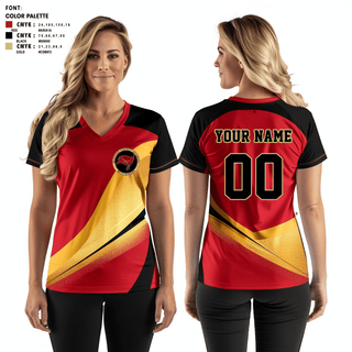 Women's Short Sleeve Vneck Shirt, McIntosh County Academy Volleyball, Women's Volleyball, Teamtime, Team time, sublimation, custom sports apparel, team uniforms, spirit wear, spiritwear, sports uniforms, custom shirts, team store, custom team store, fundraiser sports, apparel fundraiser