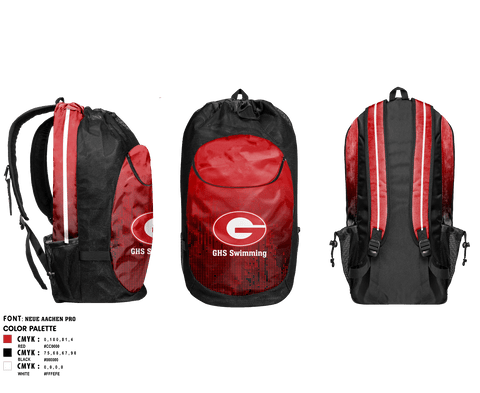 Gear Bag, Greenville Senior High School Swimming, Swimming, Teamtime, Team time, sublimation, custom sports apparel, team uniforms, spirit wear, spiritwear, sports uniforms, custom shirts, team store, custom team store, fundraiser sports, apparel fundraiser