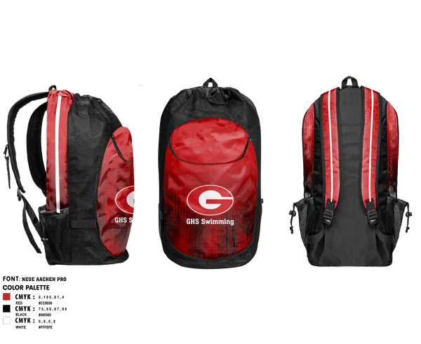 Gear Bag, Greenville Senior High School Swimming, Swimming, Teamtime, Team time, sublimation, custom sports apparel, team uniforms, spirit wear, spiritwear, sports uniforms, custom shirts, team store, custom team store, fundraiser sports, apparel fundraiser