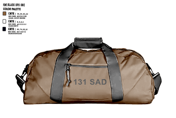 Duffle Bag, 131 SAD, Army, Teamtime, Team time, sublimation, custom sports apparel, team uniforms, spirit wear, spiritwear, sports uniforms, custom shirts, team store, custom team store, fundraiser sports, apparel fundraiser