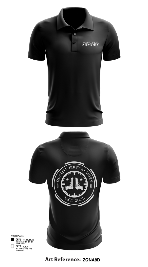 Short Sleeve Performance Polo, QUALITY FIRST ARMORY, , Teamtime, Team time, sublimation, custom sports apparel, team uniforms, spirit wear, spiritwear, sports uniforms, custom shirts, team store, custom team store, fundraiser sports, apparel fundraiser