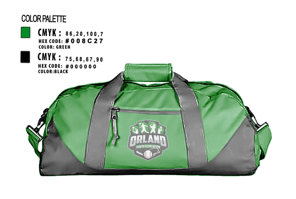 Duffle Bag, Orland Youth Association - OYA Baseball, Baseball, Teamtime, Team time, sublimation, custom sports apparel, team uniforms, spirit wear, spiritwear, sports uniforms, custom shirts, team store, custom team store, fundraiser sports, apparel fundraiser