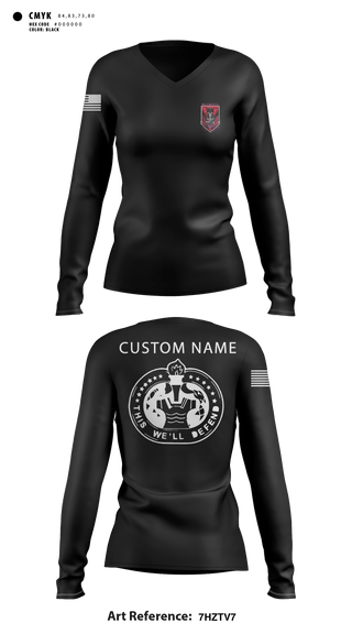 Women's Long Sleeve Vneck Shirt, D Co 2-13th AVN REGT, Army, Teamtime, Team time, sublimation, custom sports apparel, team uniforms, spirit wear, spiritwear, sports uniforms, custom shirts, team store, custom team store, fundraiser sports, apparel fundraiser