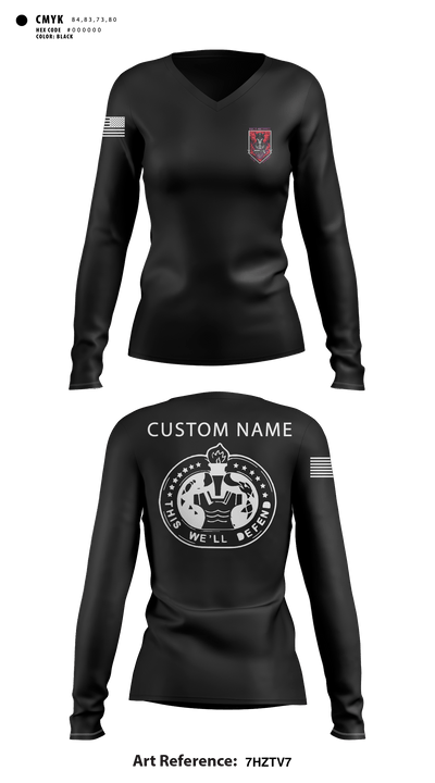 D Co 2-13th AVN REGT 27733749 Women's Long Sleeve V-neck Shirt - 5
