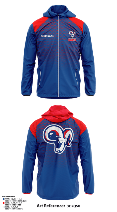Greene Central Rams 3698079 Windbreaker - 4