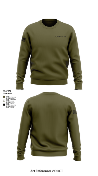 Crew Neck Sweatshirt, Aco 1/111th, , Teamtime, Team time, sublimation, custom sports apparel, team uniforms, spirit wear, spiritwear, sports uniforms, custom shirts, team store, custom team store, fundraiser sports, apparel fundraiser