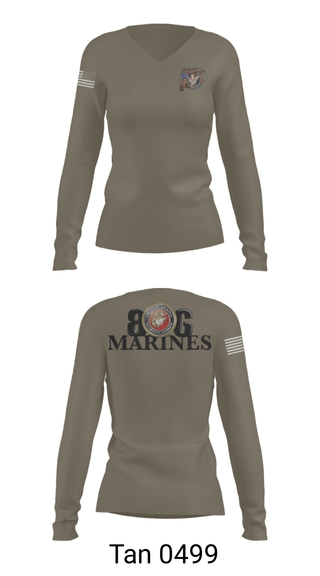 Women's Long Sleeve Vneck Shirt, 806 MarinesBoots and Badges of the South Plains, Fire Department, Teamtime, Team time, sublimation, custom sports apparel, team uniforms, spirit wear, spiritwear, sports uniforms, custom shirts, team store, custom team store, fundraiser sports, apparel fundraiser