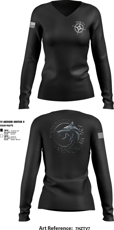 NIRT 4083324 Women's Long Sleeve V-neck Shirt - 13