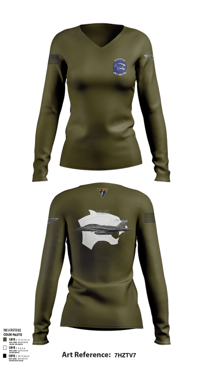 VAQ-139 Cougars 17202131 Women's Long Sleeve V-neck Shirt - undefined