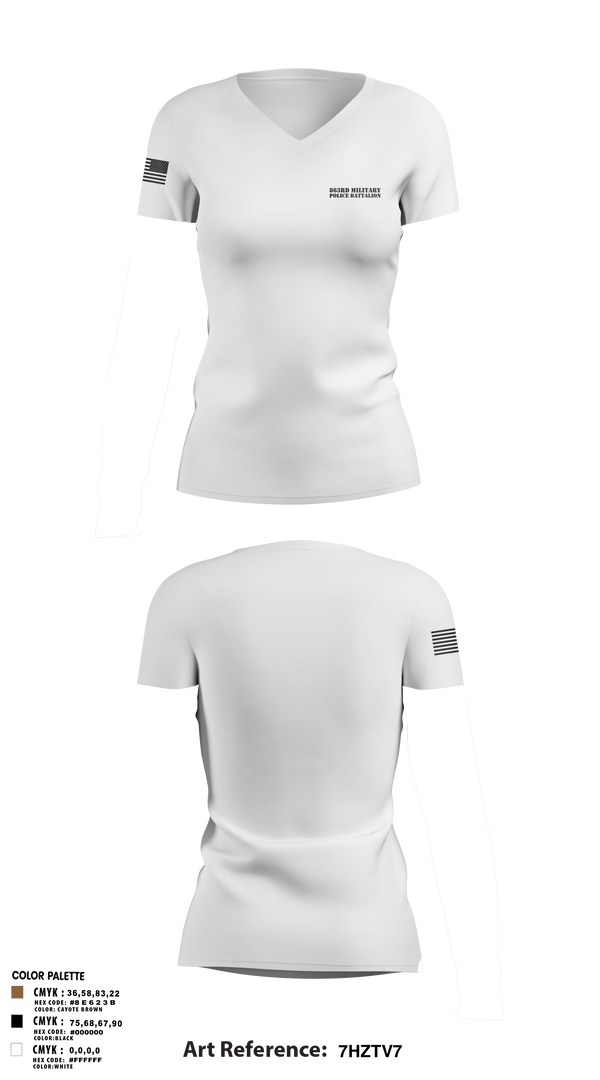 Women's Short Sleeve Vneck Shirt, 863rd Military Police Battalion, , Teamtime, Team time, sublimation, custom sports apparel, team uniforms, spirit wear, spiritwear, sports uniforms, custom shirts, team store, custom team store, fundraiser sports, apparel fundraiser