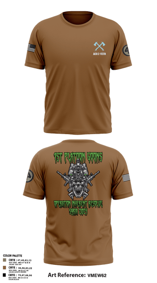 Old School Cotton Feel Shirt, A-CO 2-113th Infantry, Army, Teamtime, Team time, sublimation, custom sports apparel, team uniforms, spirit wear, spiritwear, sports uniforms, custom shirts, team store, custom team store, fundraiser sports, apparel fundraiser