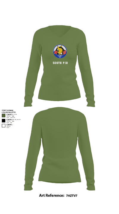 506th PIR 79913322 Women's Long Sleeve V-neck Shirt - 42