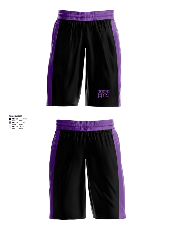 Mens Basketball Shorts, Division 802, Men's Basketball, Teamtime, Team time, sublimation, custom sports apparel, team uniforms, spirit wear, spiritwear, sports uniforms, custom shirts, team store, custom team store, fundraiser sports, apparel fundraiser