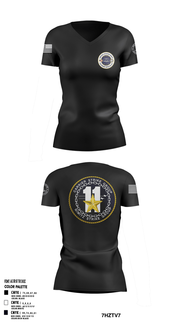 Women's Short Sleeve Vneck Shirt, FLAG CS, Navy, Teamtime, Team time, sublimation, custom sports apparel, team uniforms, spirit wear, spiritwear, sports uniforms, custom shirts, team store, custom team store, fundraiser sports, apparel fundraiser