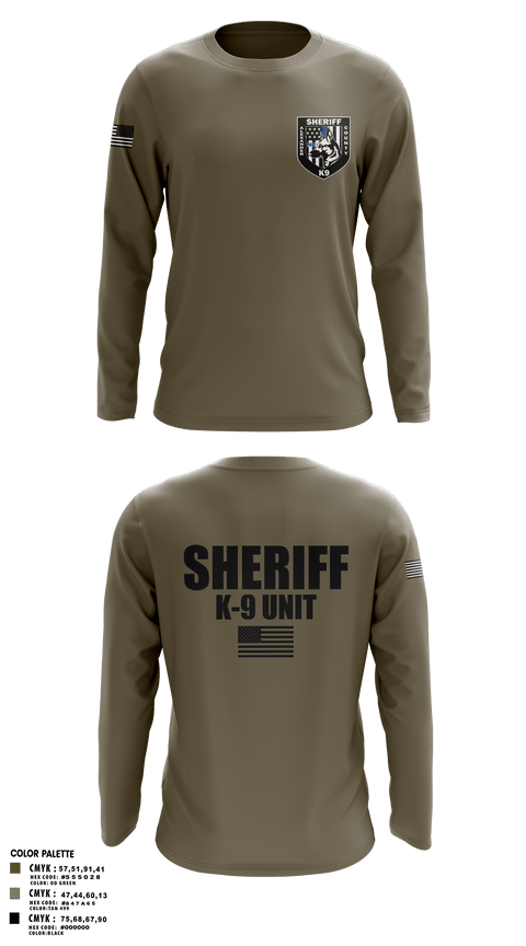 Long Sleeve Performance Shirt, Alexander County Sheriff Office K-9, Police, Teamtime, Team time, sublimation, custom sports apparel, team uniforms, spirit wear, spiritwear, sports uniforms, custom shirts, team store, custom team store, fundraiser sports, apparel fundraiser