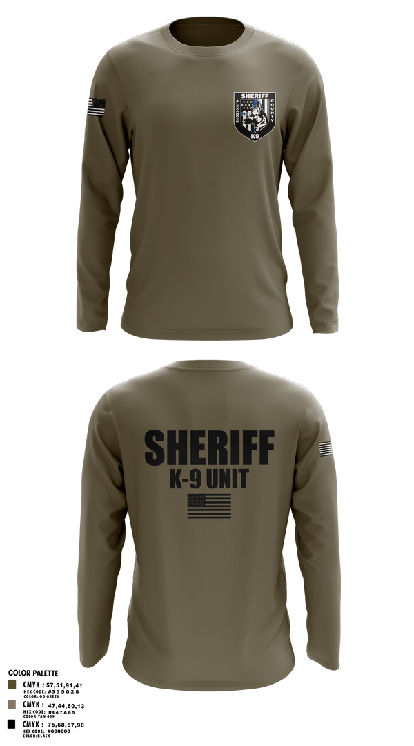 Long Sleeve Performance Shirt, Alexander County Sheriff Office K-9, Police, Teamtime, Team time, sublimation, custom sports apparel, team uniforms, spirit wear, spiritwear, sports uniforms, custom shirts, team store, custom team store, fundraiser sports, apparel fundraiser