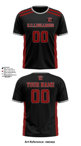 Short Sleeve Performance Shirt, E.C.I.BULLDOGS, Football, Teamtime, Team time, sublimation, custom sports apparel, team uniforms, spirit wear, spiritwear, sports uniforms, custom shirts, team store, custom team store, fundraiser sports, apparel fundraiser