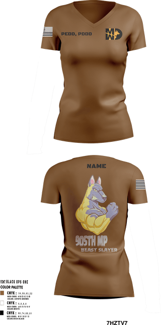 Women's Short Sleeve Vneck Shirt, 905th MP DET, Army, Teamtime, Team time, sublimation, custom sports apparel, team uniforms, spirit wear, spiritwear, sports uniforms, custom shirts, team store, custom team store, fundraiser sports, apparel fundraiser