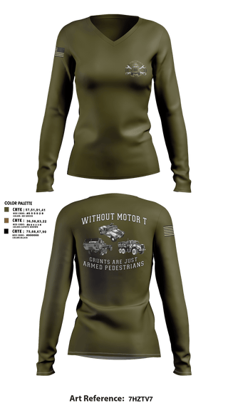 Women's Long Sleeve Vneck Shirt, 2/10, Marines, Teamtime, Team time, sublimation, custom sports apparel, team uniforms, spirit wear, spiritwear, sports uniforms, custom shirts, team store, custom team store, fundraiser sports, apparel fundraiser