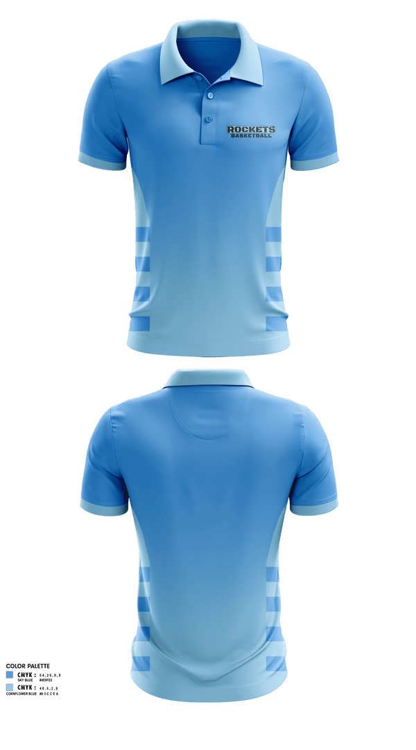 Short Sleeve Performance Polo, Rockets, Men's Basketball, Teamtime, Team time, sublimation, custom sports apparel, team uniforms, spirit wear, spiritwear, sports uniforms, custom shirts, team store, custom team store, fundraiser sports, apparel fundraiser