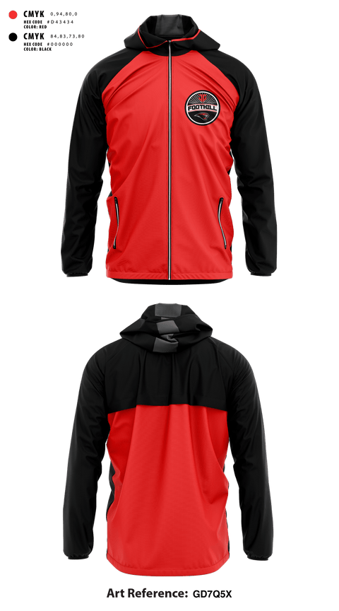 Windbreaker, Foothill Jr Cougars Football and Cheer, Football, Teamtime, Team time, sublimation, custom sports apparel, team uniforms, spirit wear, spiritwear, sports uniforms, custom shirts, team store, custom team store, fundraiser sports, apparel fundraiser