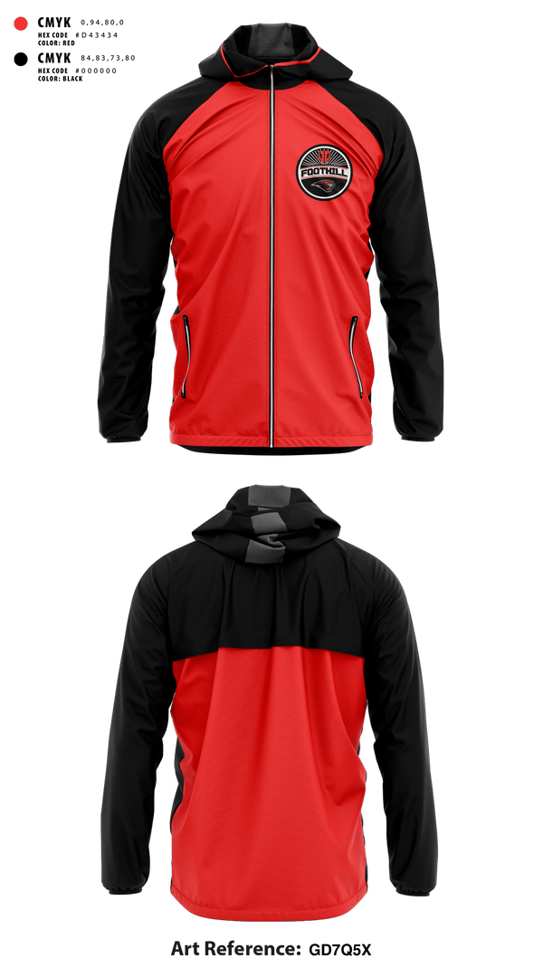 Windbreaker, Foothill Jr Cougars Football and Cheer, Football, Teamtime, Team time, sublimation, custom sports apparel, team uniforms, spirit wear, spiritwear, sports uniforms, custom shirts, team store, custom team store, fundraiser sports, apparel fundraiser