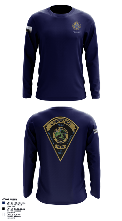 Lawrence Police FOP 1599 95636349 Long Sleeve Performance Polo - 194