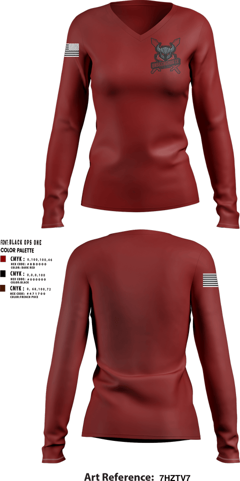 Women's Long Sleeve Vneck Shirt, UnseenghostxUnseenghostx, , Teamtime, Team time, sublimation, custom sports apparel, team uniforms, spirit wear, spiritwear, sports uniforms, custom shirts, team store, custom team store, fundraiser sports, apparel fundraiser