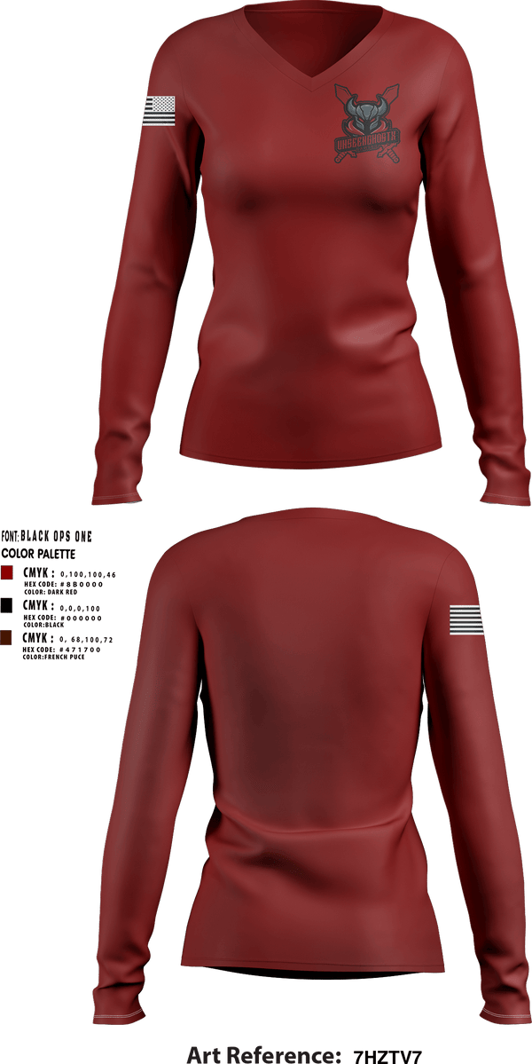 Women's Long Sleeve Vneck Shirt, UnseenghostxUnseenghostx, , Teamtime, Team time, sublimation, custom sports apparel, team uniforms, spirit wear, spiritwear, sports uniforms, custom shirts, team store, custom team store, fundraiser sports, apparel fundraiser