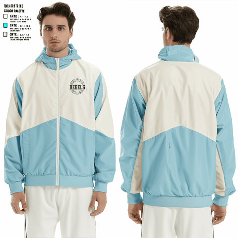 Windbreaker, REBLES, Men's Basketball, Teamtime, Team time, sublimation, custom sports apparel, team uniforms, spirit wear, spiritwear, sports uniforms, custom shirts, team store, custom team store, fundraiser sports, apparel fundraiser