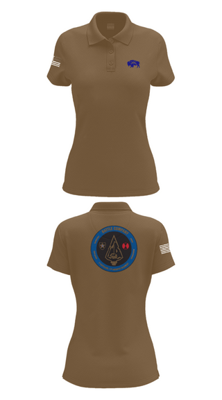 Women's Short Sleeve Performance Polo, Battle company 1-17IN, Army, Teamtime, Team time, sublimation, custom sports apparel, team uniforms, spirit wear, spiritwear, sports uniforms, custom shirts, team store, custom team store, fundraiser sports, apparel fundraiser