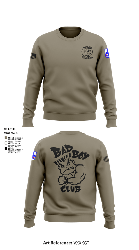 Crew Neck Sweatshirt, 3rd PLT Bad Boys, Army, Teamtime, Team time, sublimation, custom sports apparel, team uniforms, spirit wear, spiritwear, sports uniforms, custom shirts, team store, custom team store, fundraiser sports, apparel fundraiser