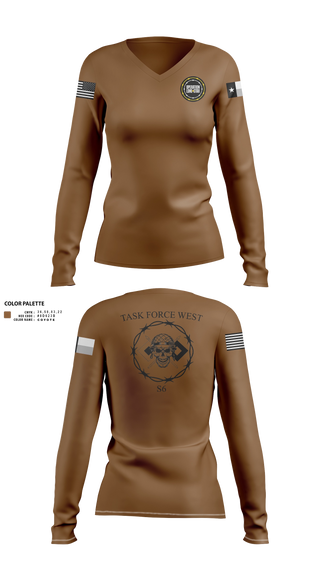 Women's Long Sleeve Vneck Shirt, , National Guard, Teamtime, Team time, sublimation, custom sports apparel, team uniforms, spirit wear, spiritwear, sports uniforms, custom shirts, team store, custom team store, fundraiser sports, apparel fundraiser
