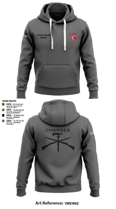 Charger Co. / 2-112th Infantry Battalion 37738588 Hoodie - 92